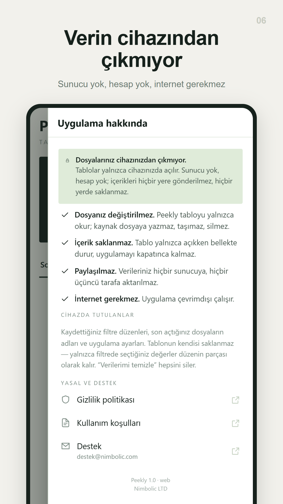 Peekly gizlilik ekranı: dosyalarınız cihazınızdan çıkmıyor